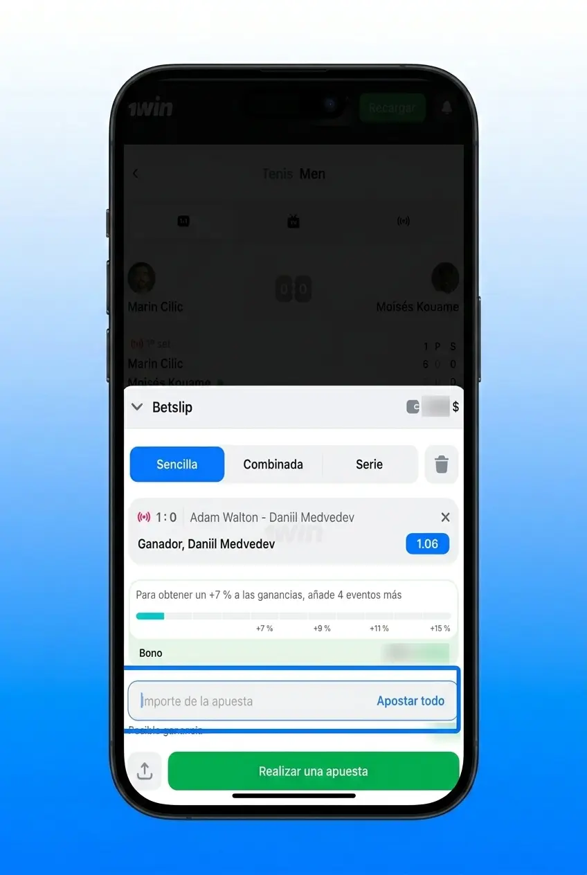 App móvil 1win para apuestas de e-sports en Android e iOS con acceso a mercados y cuotas en vivo