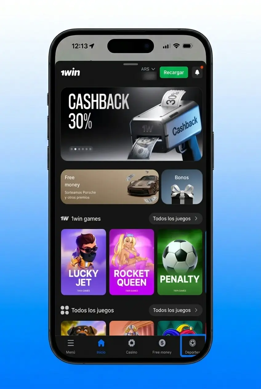 App móvil 1win para apuestas de e-sports en Android e iOS con acceso a mercados y cuotas en vivo