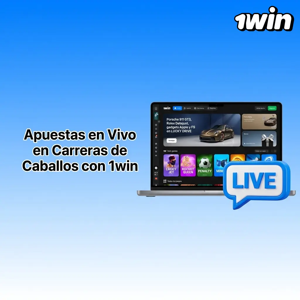 Apostador siguiendo carrera de caballos en vivo en 1win con cuotas dinámicas y opción de cash out en tiempo real
