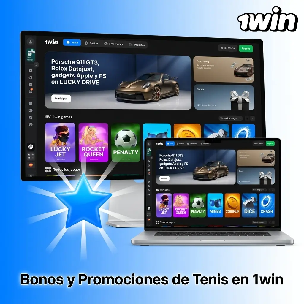 Bonos y promociones de tenis en 1win: bienvenida 600%, cashback 30% y bono exprés para apuestas combinadas