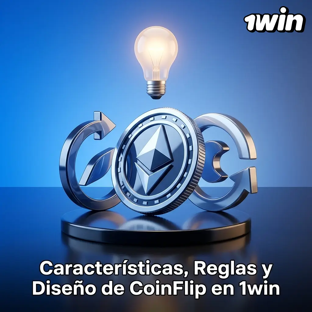 Juego CoinFlip en 1win Argentina con mecánica binaria, RTP 97% y diseño minimalista dorado