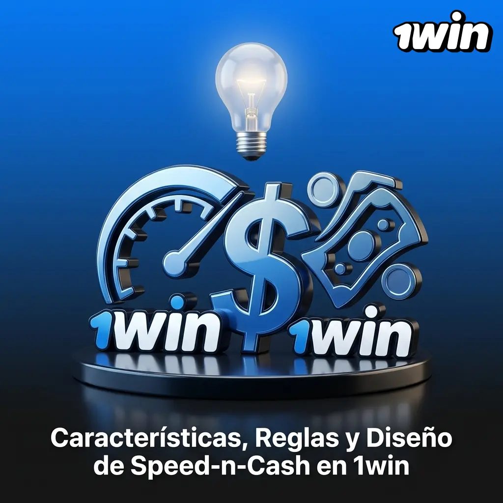 Interfaz del juego Speed-n-Cash en 1win con diseño oscuro, acentos azules y dorados, y animaciones de rondas