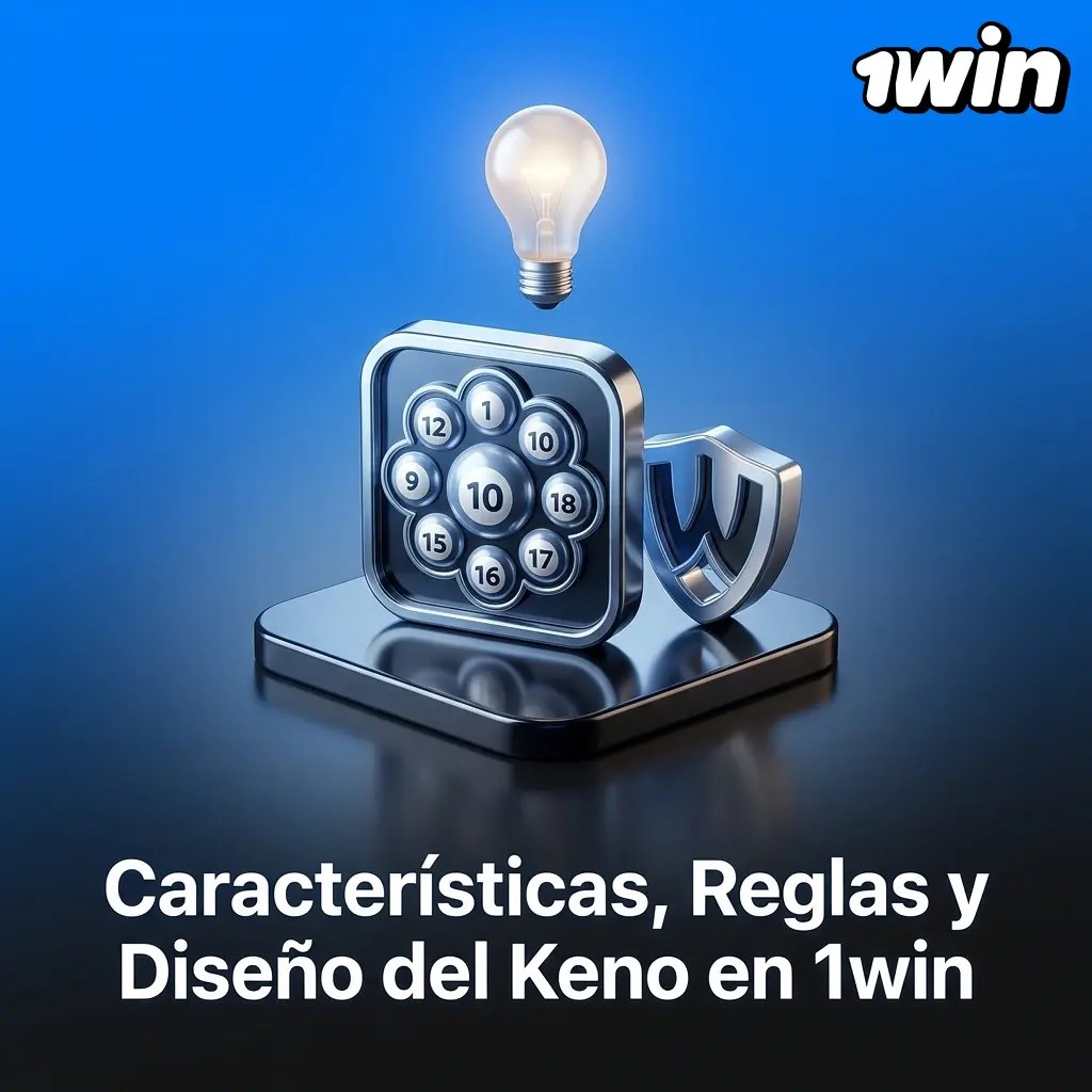Interfaz del juego Keno de 1Win Games con tablero oscuro, números iluminados y diseño optimizado para casino online