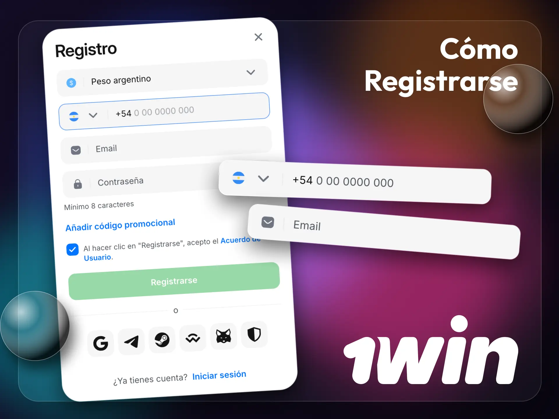 Sigue los pasos para iniciar el proceso de registro en 1win.