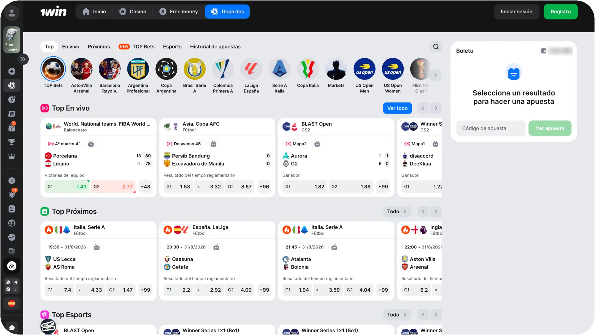 La plataforma 1win ofrece una amplia gama de mercados de apuestas deportivas.