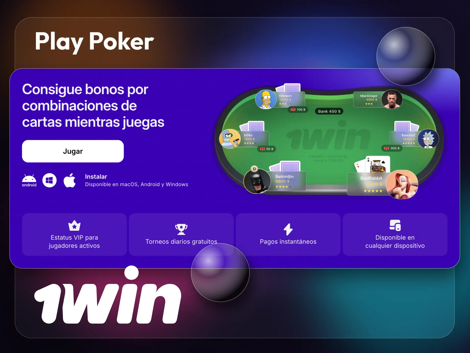 Explora la sección de póker de 1win y comienza a jugar en línea.