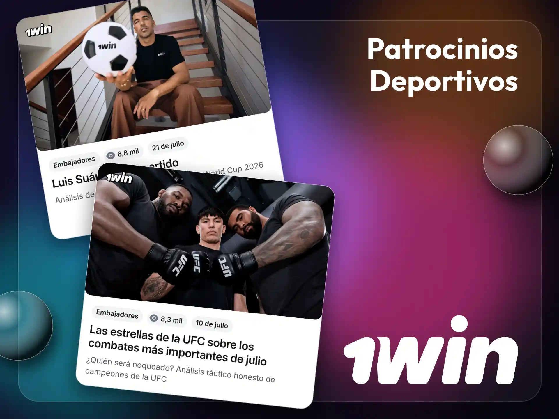 La empresa 1win apoya activamente a diversos deportes profesionales.
