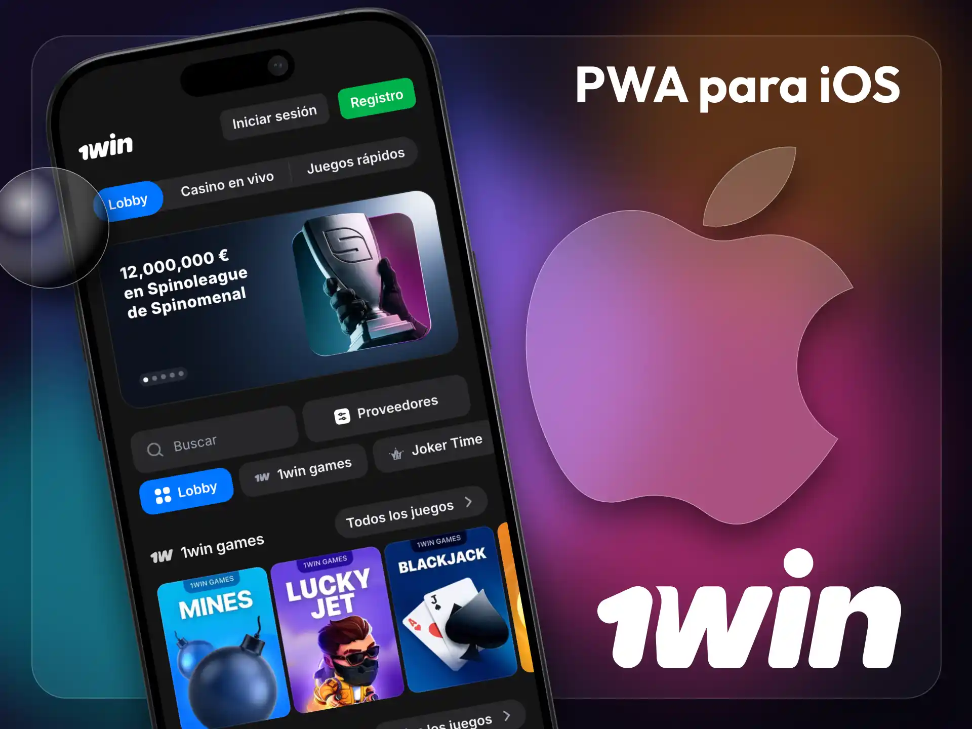 Instala la aplicación 1win en tu dispositivo iOS de forma gratuita.