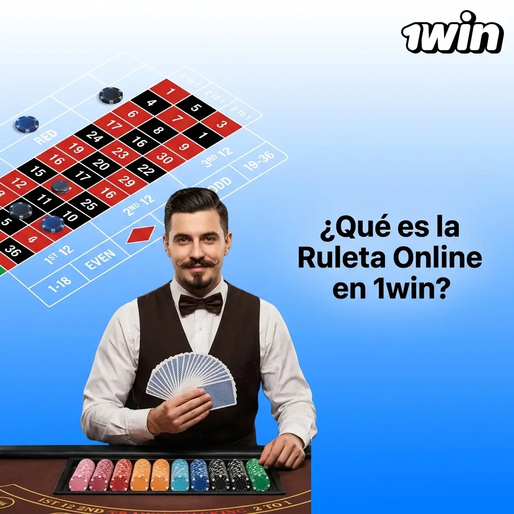 Ruleta online en 1win: rueda giratoria con números del 0 al 36 y mesa de apuestas con crupier en vivo