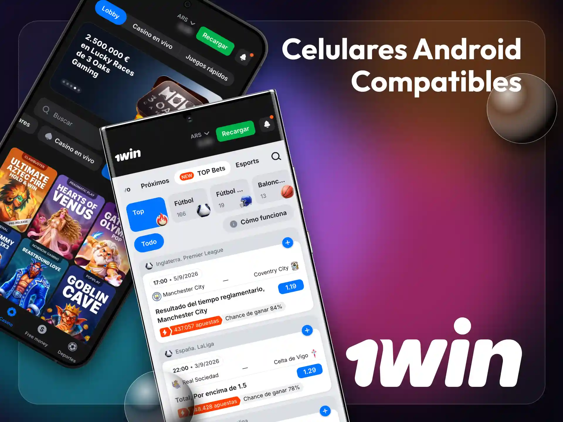 Activa los bonos y promociones de 1win en la aplicación.