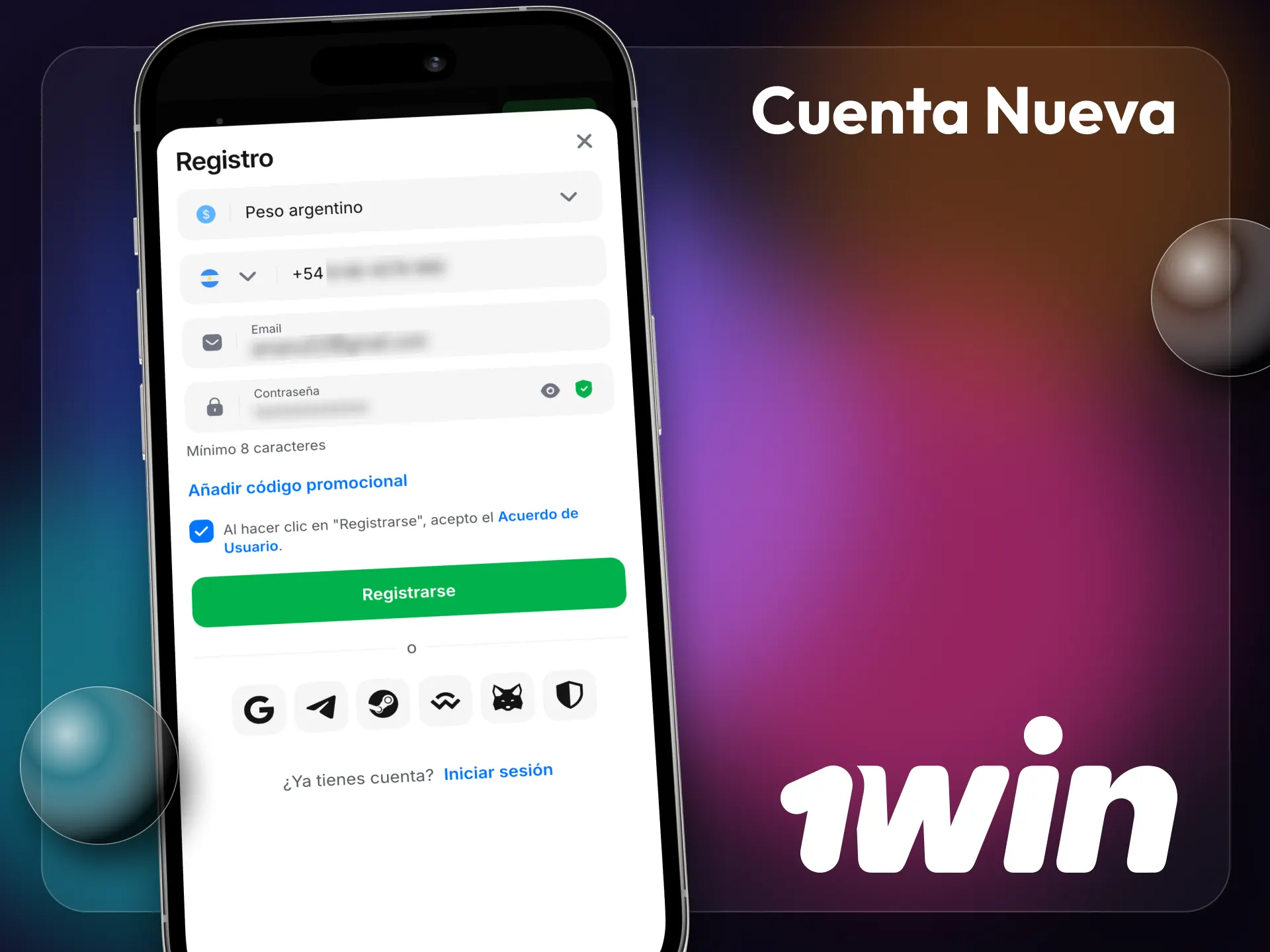 Crea una nueva cuenta en la aplicación 1win siguiendo unos sencillos pasos.