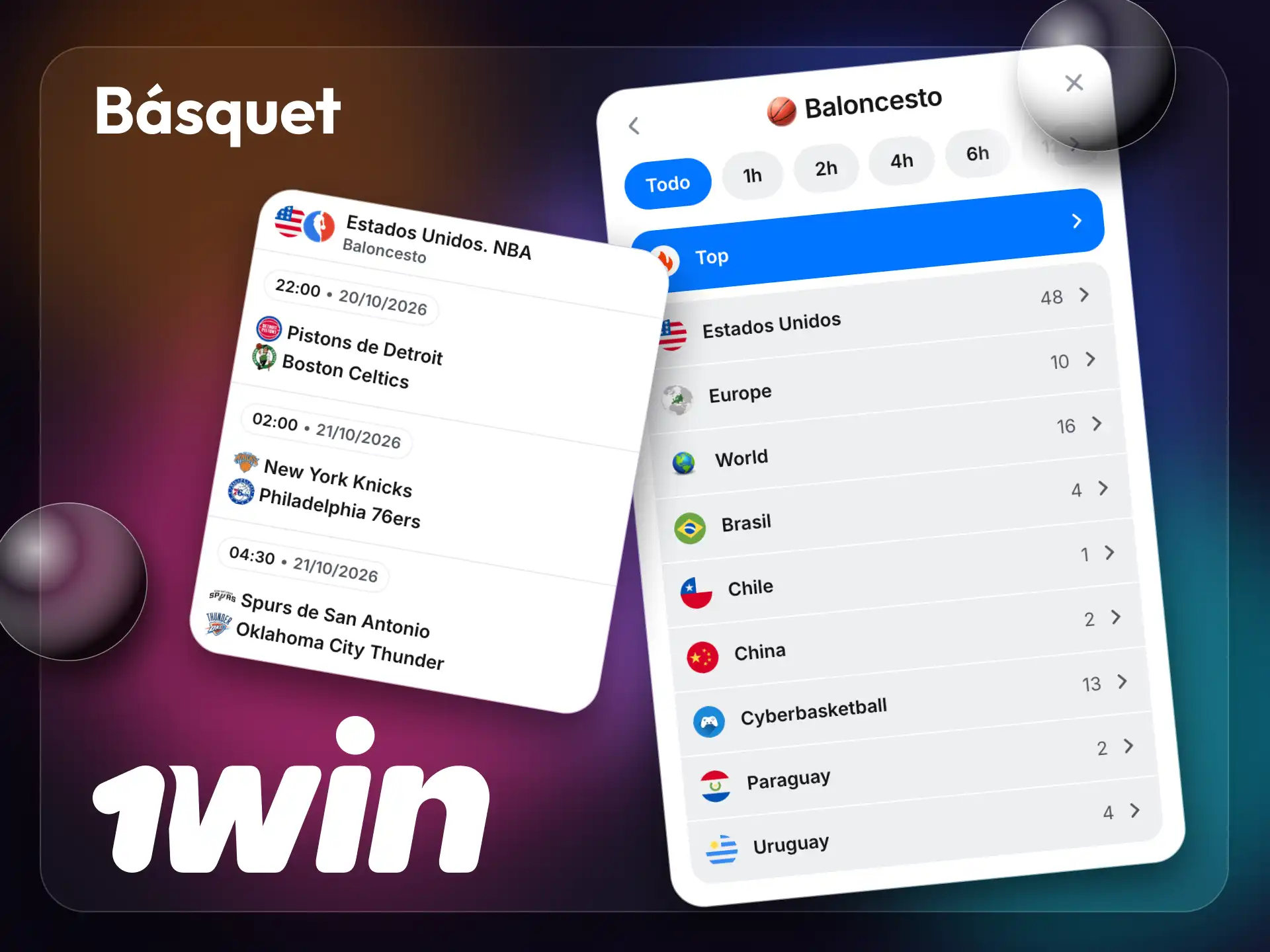 Los aficionados al baloncesto tienen la oportunidad de realizar apuestas en 1win.