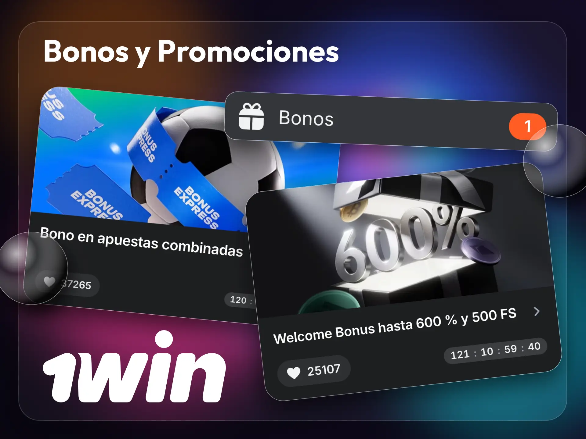 Activa los bonos de apuestas deportivas en la plataforma online 1win.