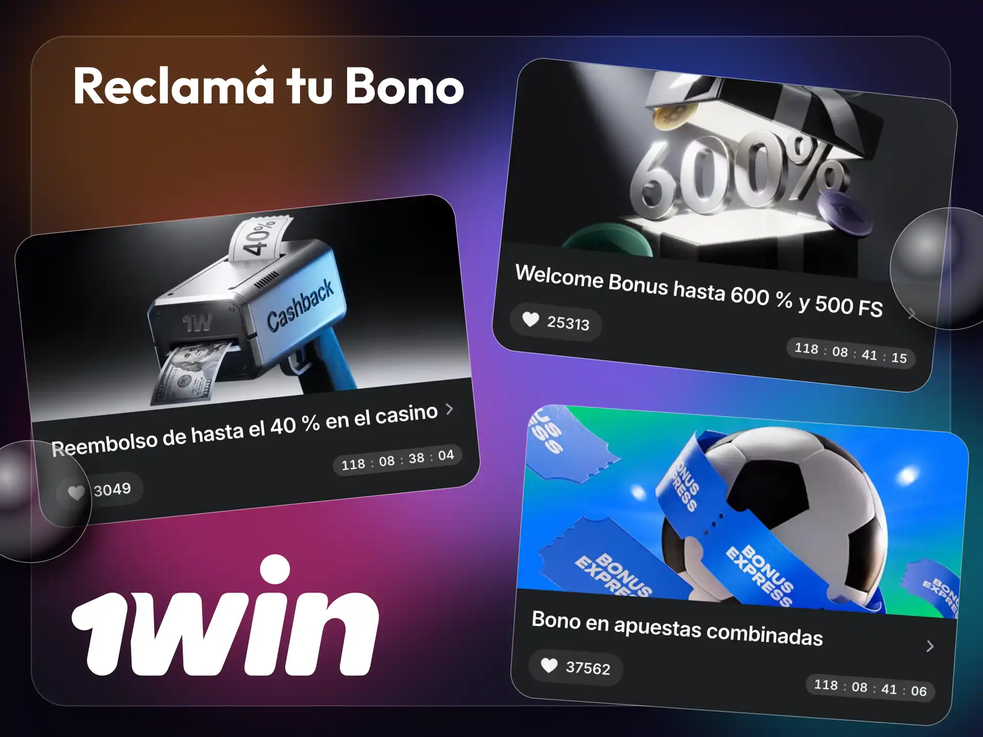 Realiza tus primeros cuatro depósitos para activar el bono de bienvenida de 1win.