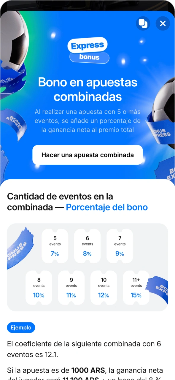 Ve a la sección de promociones de 1win para elegir tu bono.
