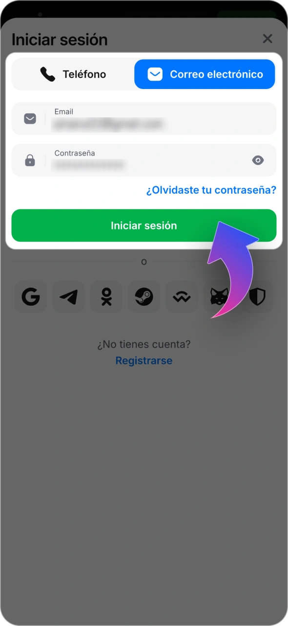 Inicia sesión en tu cuenta personal de 1win.