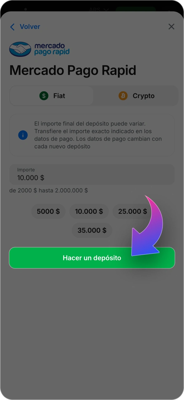 Recarga tu cuenta de 1win para empezar a jugar a Crash.