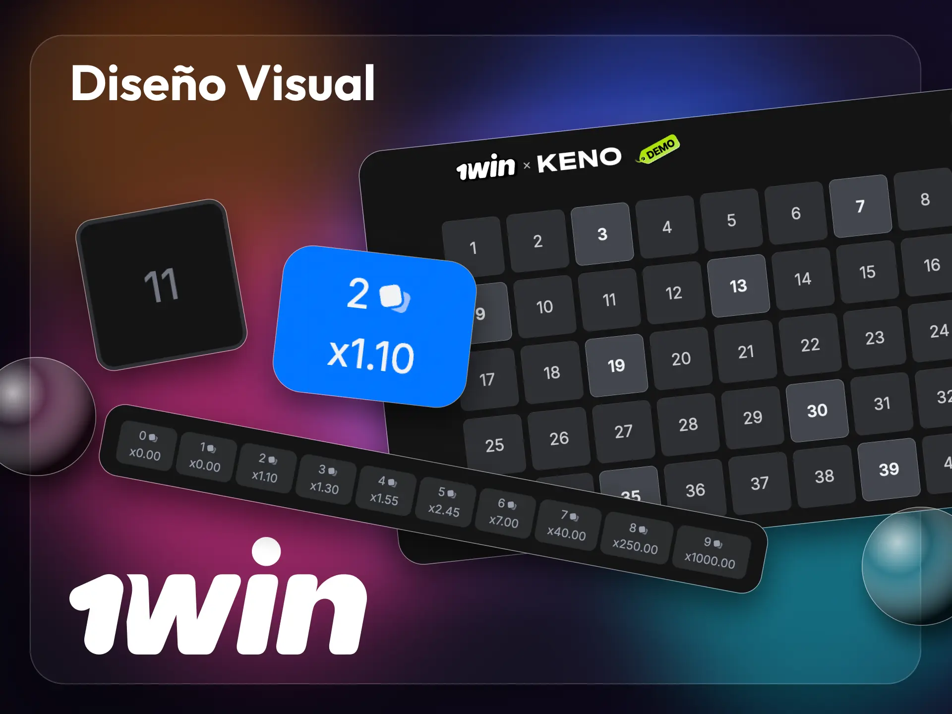 Obtén más información sobre la interfaz y otras funciones de 1win Keno.