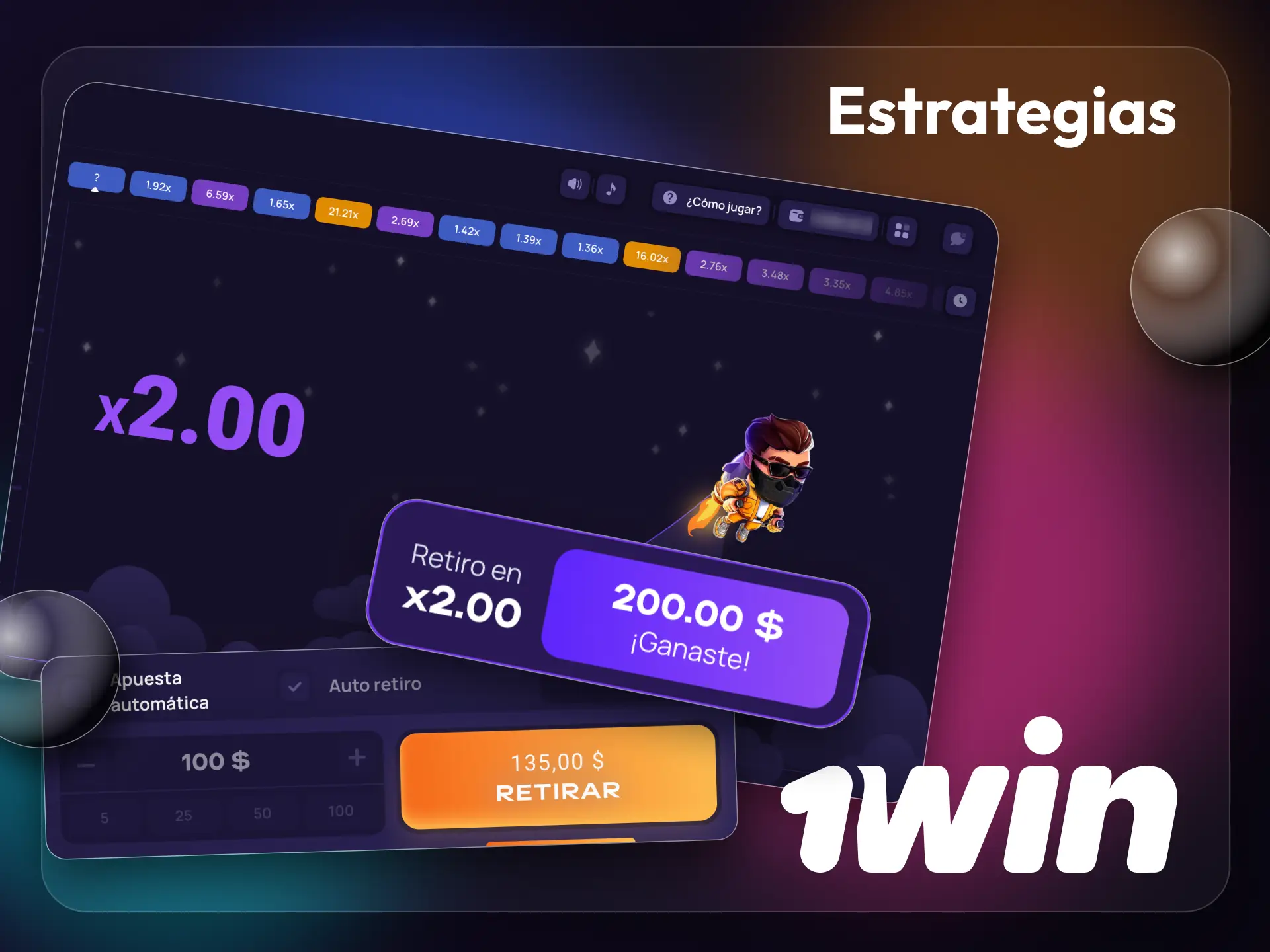 Utiliza las estrategias de 1win para jugar a Lucky Jet de forma responsable.