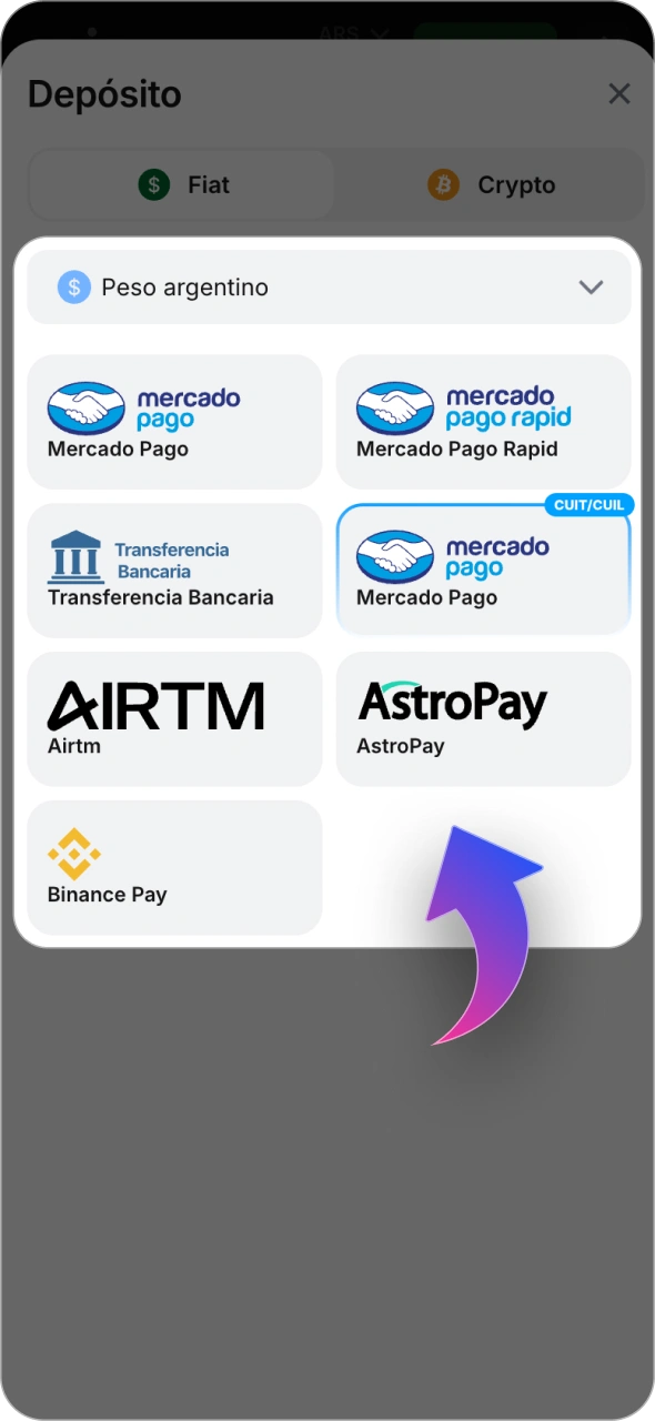 Utiliza uno de los métodos de depósito para recargar tu cuenta de 1win.