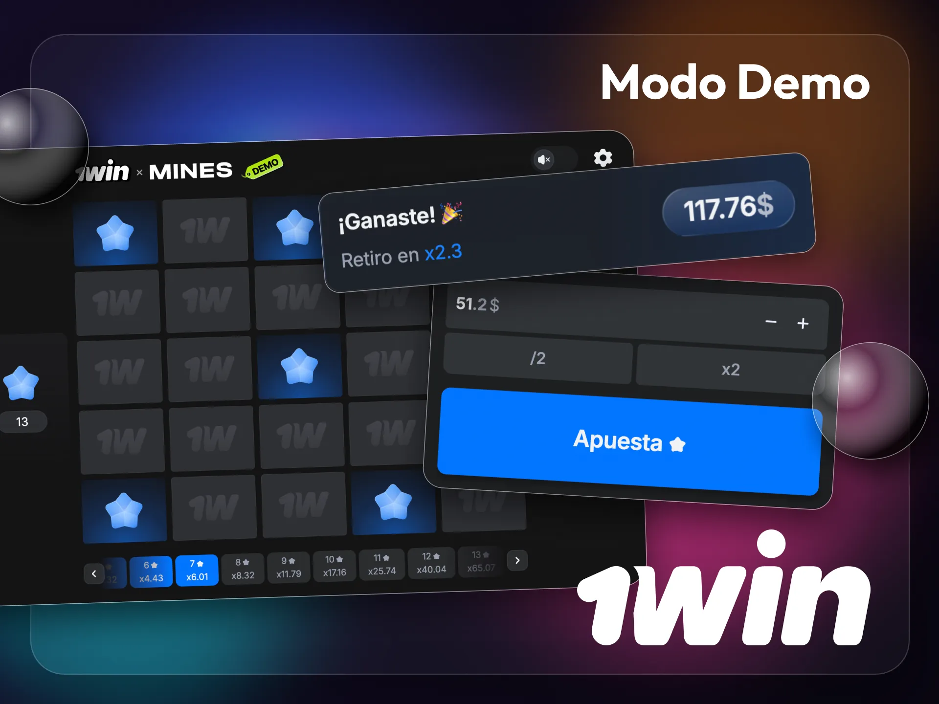 El modo demo te permite probar 1win Mines sin gastar dinero.