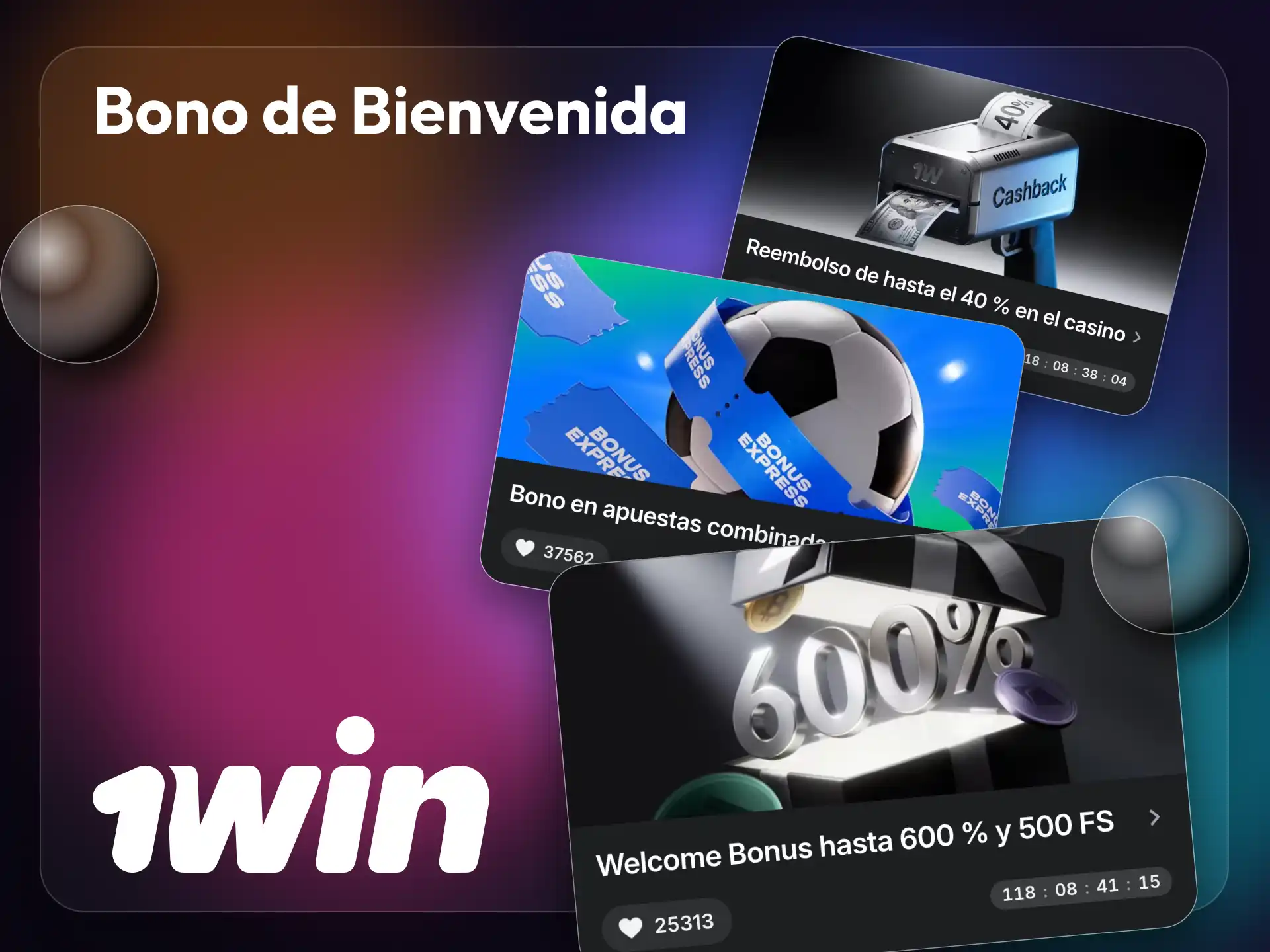 Obtén un bono de bienvenida por tus primeros cuatro depósitos en la plataforma 1win.
