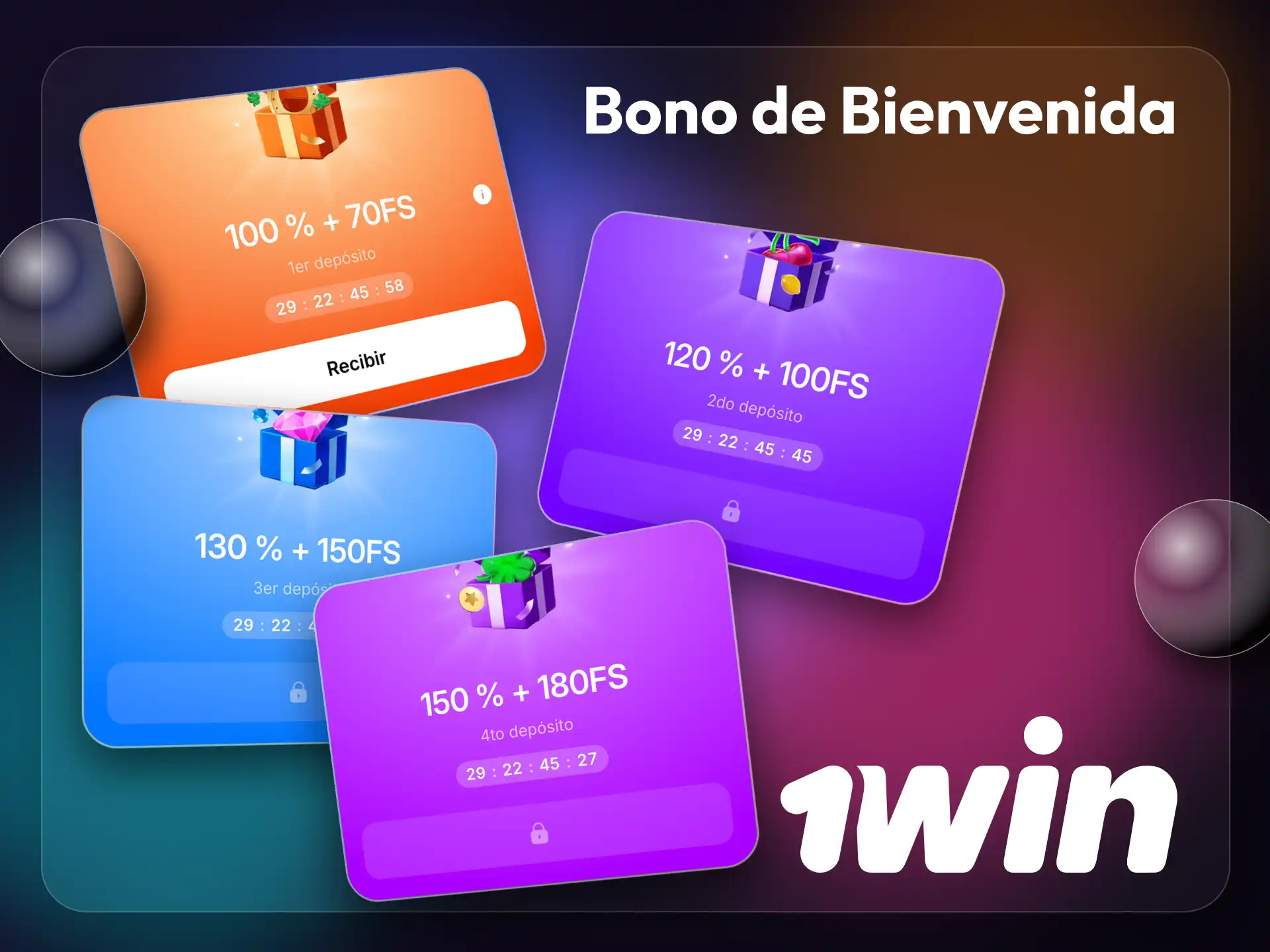 Recibe un paquete especial de 1win con tus cuatro primeros depósitos.