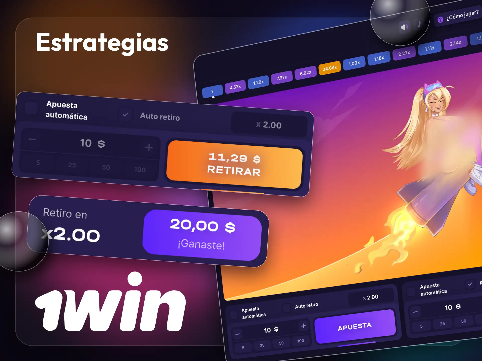 Sigue estos consejos y juega a 1win Rocket Queen de forma responsable.