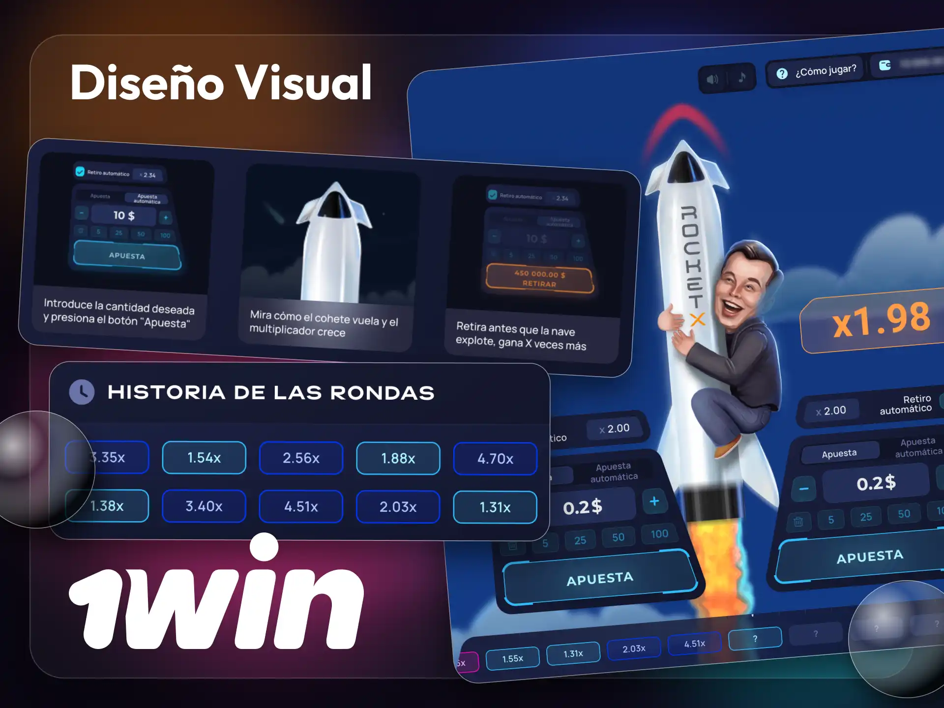 El juego 1win Rocket X ofrece una interfaz sencilla y fácil de entender.