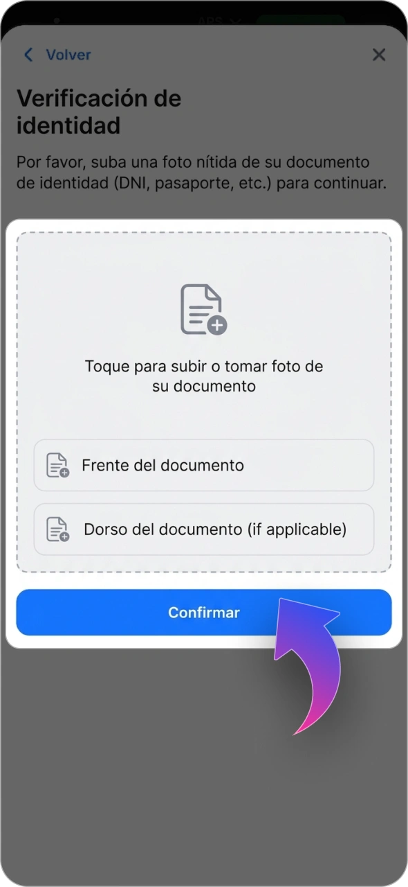 Sube tus documentos para verificar tu cuenta de 1win.
