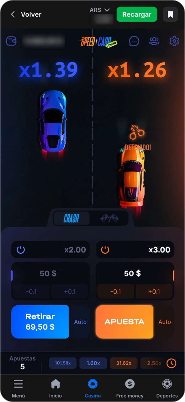 Haz una apuesta y observa cómo aumentan tus ganancias en 1win Speed-n-Cash.