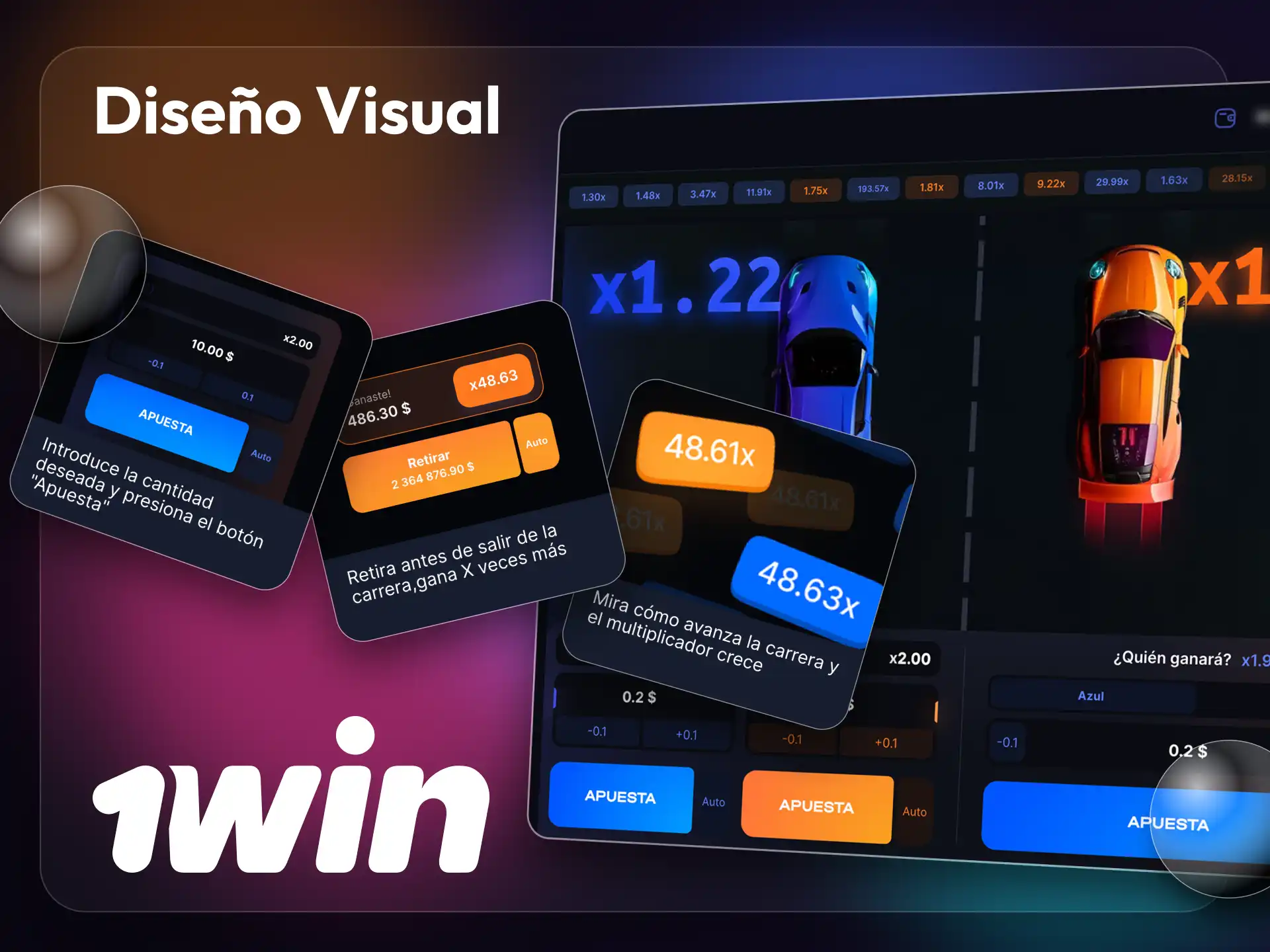 La interfaz de 1win Speed-n-Cash es muy fácil de entender.
