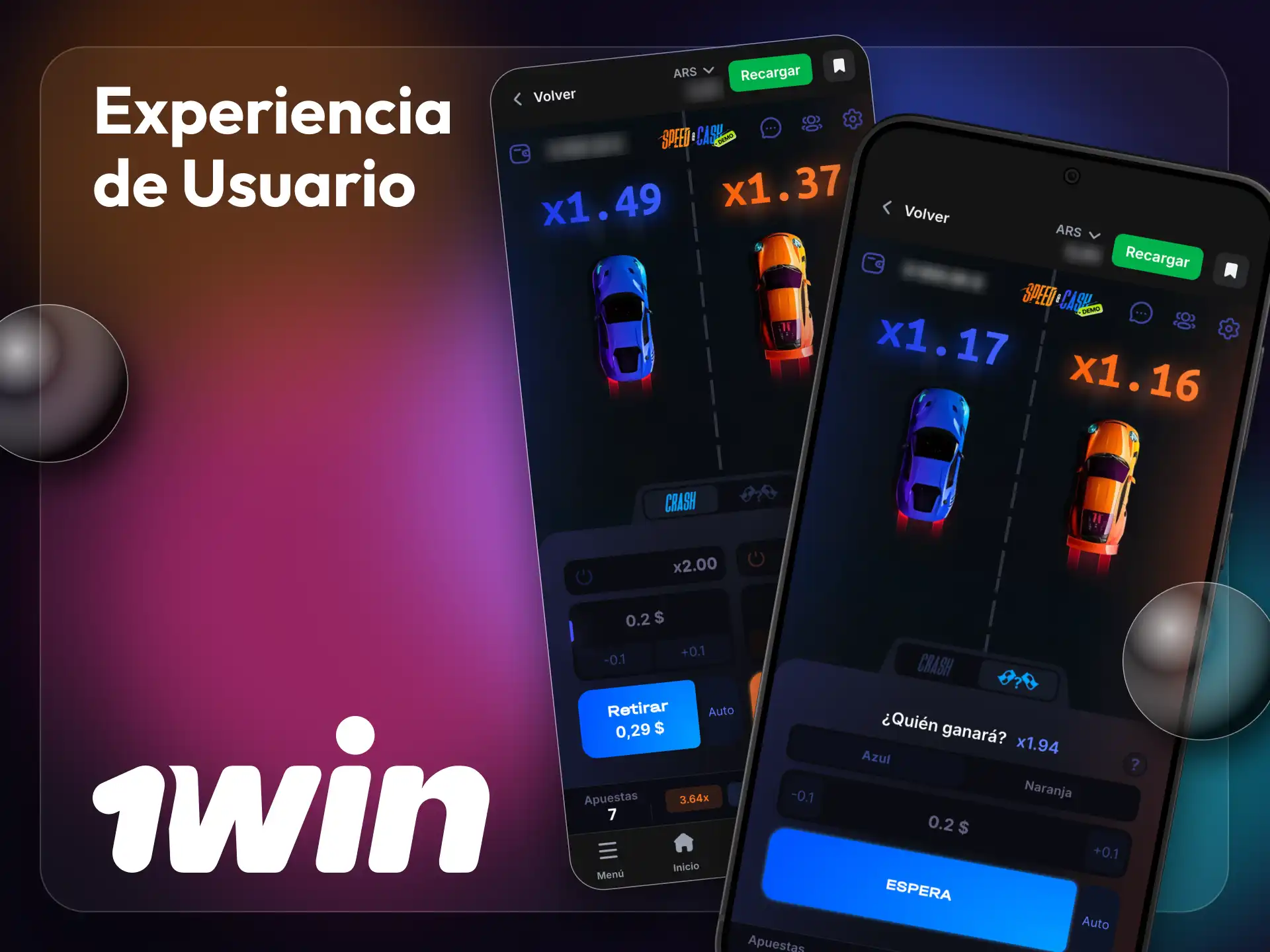 La interfaz 1win Speed-n-Cash se adapta a diversos dispositivos.